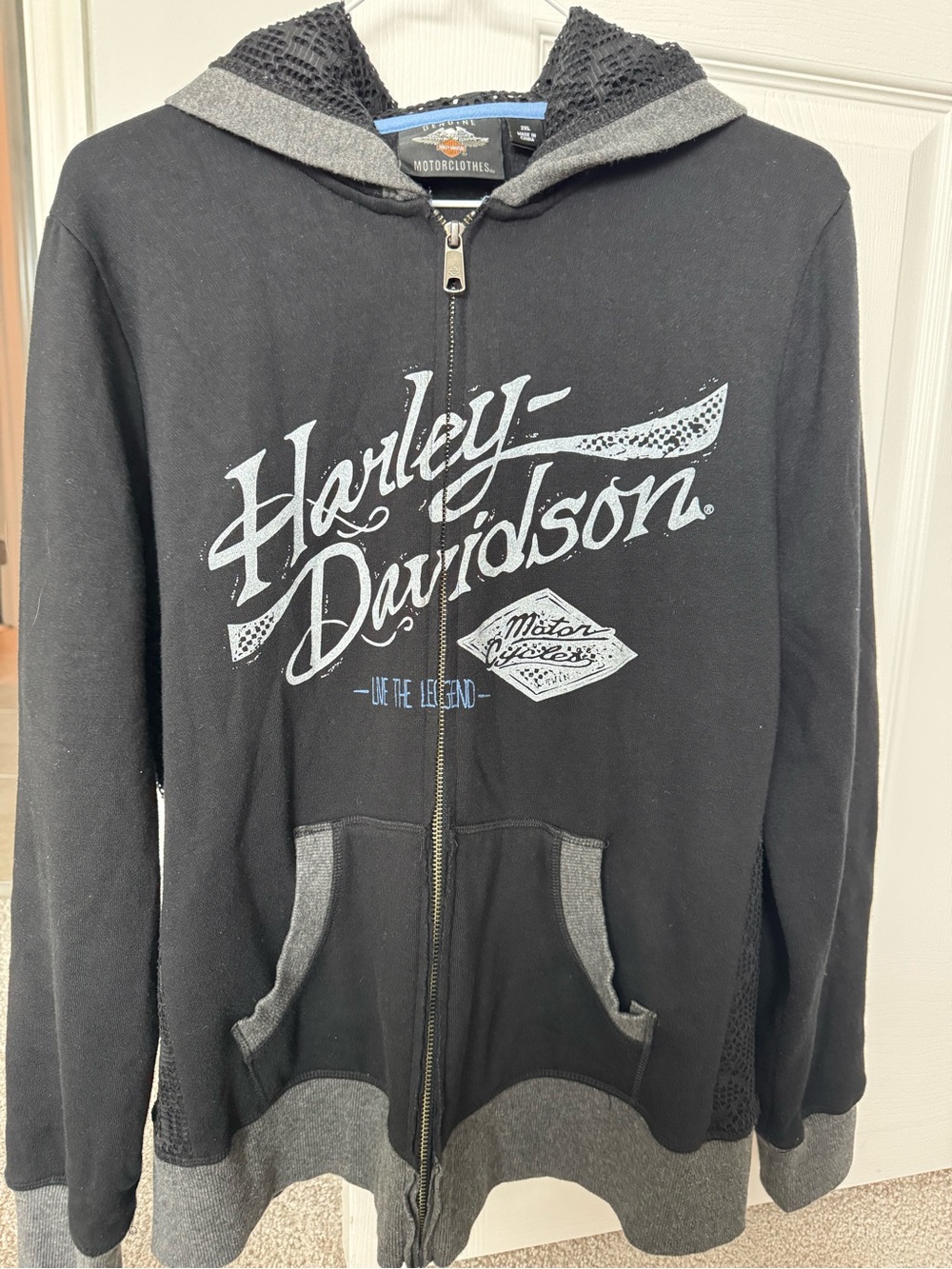 Harley-Davidson Black Hoodie full zip with Gray Accents